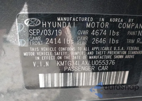 2020 Genesis G70 2.0T Rwd из США, поврежденный, VIN KMTG34LAXLU055376